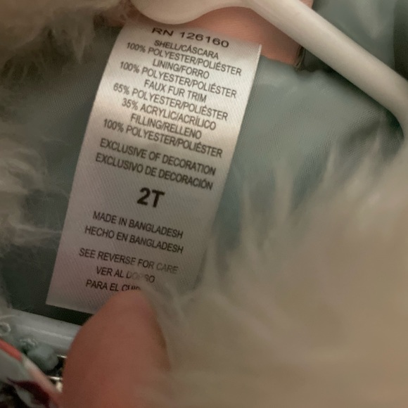 Little Me Puffer Vest w/ fur lined hood 2T - Picture 2 of 2